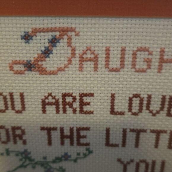 Cross-stitch Daughter You are Loved framed - Picture 3 of 4